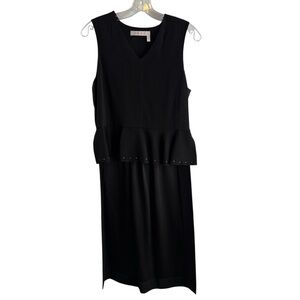 SEE BY CHLOE SIZE 38 BLACK STUDDED SLEEVELESS VISCOSE HI LOW TOP